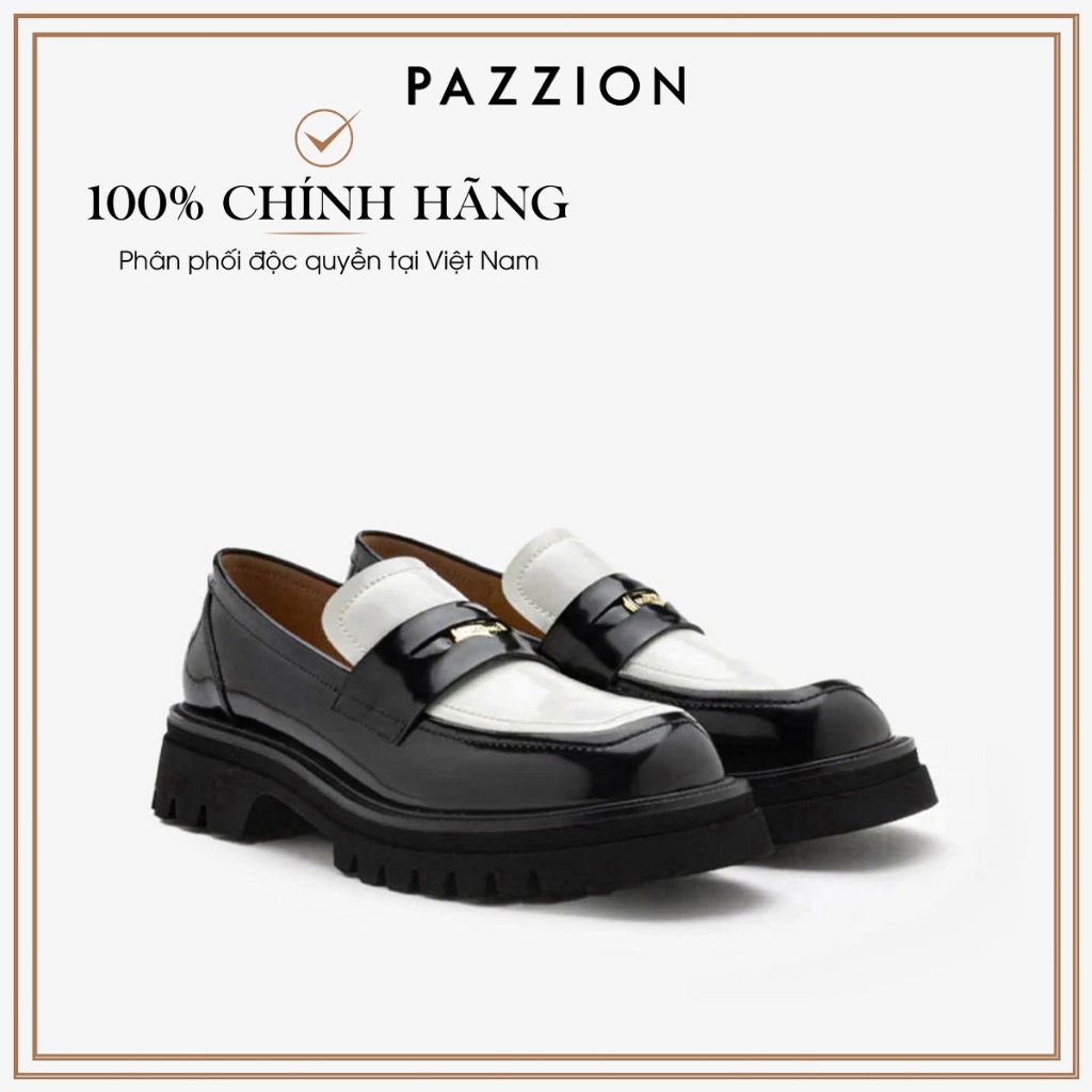 Giày loafers da PAZZION Zilpah Embellished Two-Tone Penny Loafers