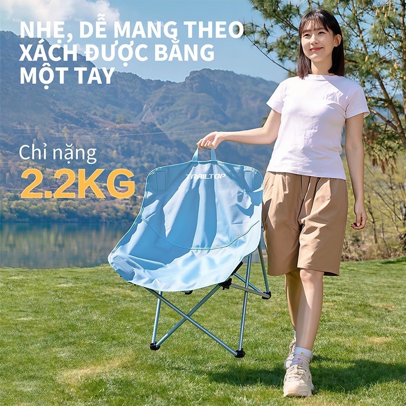【COD】Trailtop Ghế Camping Gấp Gọn Thư Giãn Dã Ngoại Du Lịch Cao Cấp Ngoại Dễ Mang Đi | BigBuy360 - bigbuy360.vn