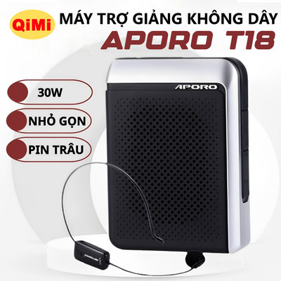 Máy Trợ Giảng Không Dây APORO T18 - Công Suất 30W, Mic UHF Ổn Định, Có Bluetooth, Âm Thanh Sống Động