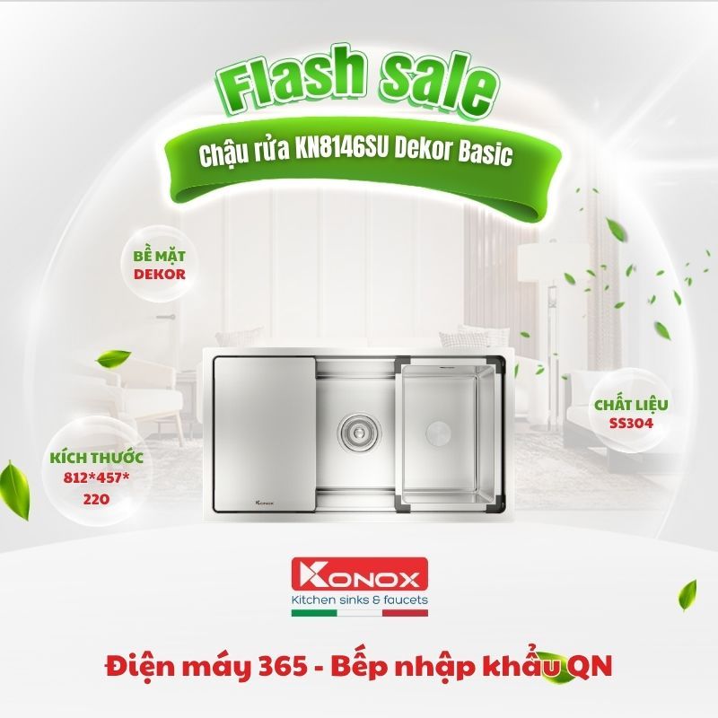 Chậu Rửa Chén Konox Dekor KN8146SU – CHỐNG XƯỚC CAO CẤP, TRẠM SƠ CHẾ THÔNG MINH