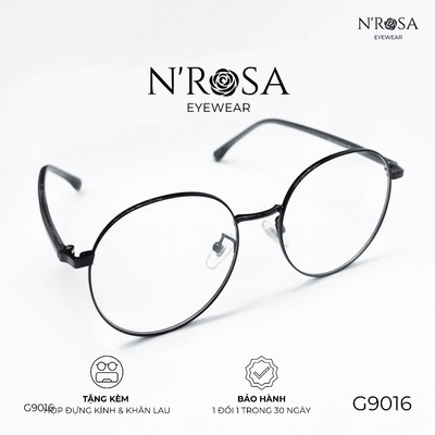 Gọng Kính Kim Loại N’ROSA G9016 – Form Tròn Thanh Mảnh, Siêu Nhẹ, Phong Cách Minimalist Hiện Đại