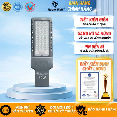 Đèn Bàn Chải Điện MayorWolf 50W LED Siêu Sáng – Vỏ Nhôm Cao Cấp, Chống Nước, Chiếu Sáng Mạnh Ngoài Trời