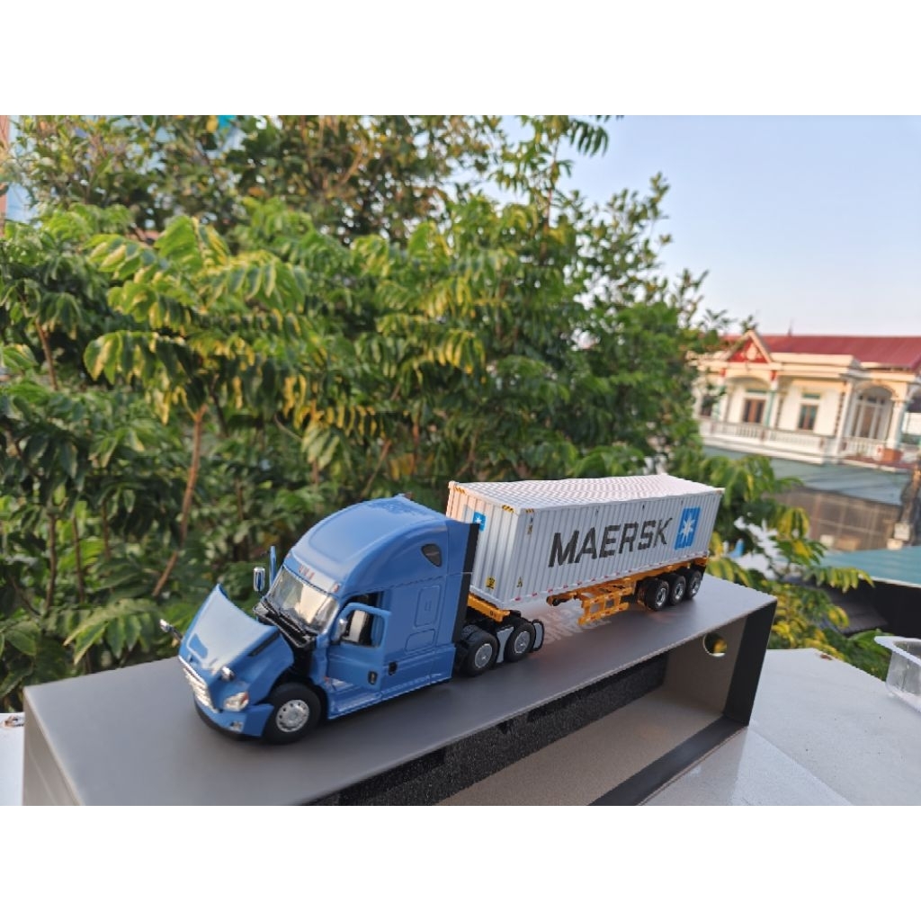 Combo Đầu Kéo Cascadia + mooc 40 feet + Thùng  Maket Tỉ Lệ 1:50