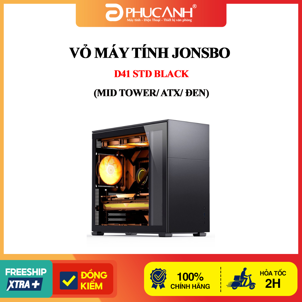Vỏ máy tính JONSBO D41 STD Black (Mid Tower/ ATX/ Đen)