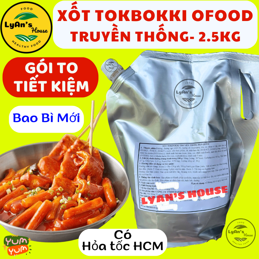 [Hỏa Tốc HCM] Sốt Tokbokki O'Food 2.5KG - Vị Truyền Thống, Nấu Bánh Gạo Hàn Quốc, Xốt Chả Cá Cốt Lẩu