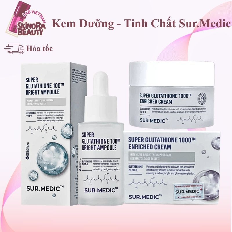 Kem Dưỡng Sur.Medic Super Glutathione 1000TM Serum Sur.Medic Tinh Chất Huyết Thanh Trắng Da Sur.Medi