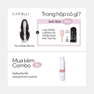 Tóc Giả Nguyên Đầu Siêu Da Lưới Lace CAPELLI Xoăn Lơi Mái Bay 65cm Andrea Premium Wig