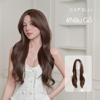 Tóc Giả Nguyên Đầu Siêu Da Lưới Lace CAPELLI Xoăn Lơi Mái Bay 65cm Andrea Premium Wig