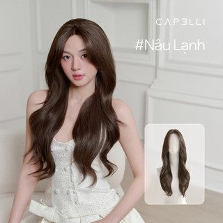 Tóc Giả Nguyên Đầu Siêu Da Lưới Lace CAPELLI Xoăn Lơi Mái Bay 65cm Andrea Premium Wig