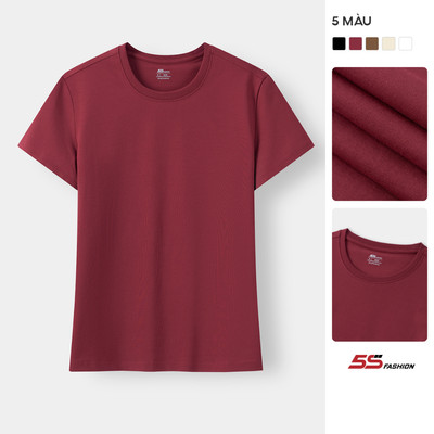 Áo Thun Ngắn Tay Nữ  Cotton 5S FASHION Trơn Phom Slimfit Tôn Dáng W0ATS26003