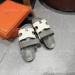 Dép lê nữ quai da sần 2 màu phối quai dán qccc fullbox .Thuytienshoes