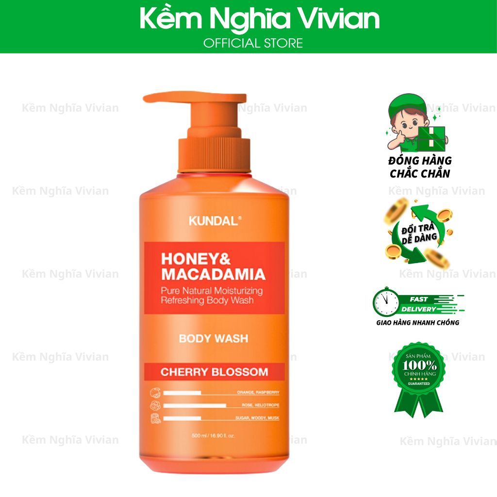 Sữa tắm dưỡng ẩm Kundal Honey & Maccadamia 500ml