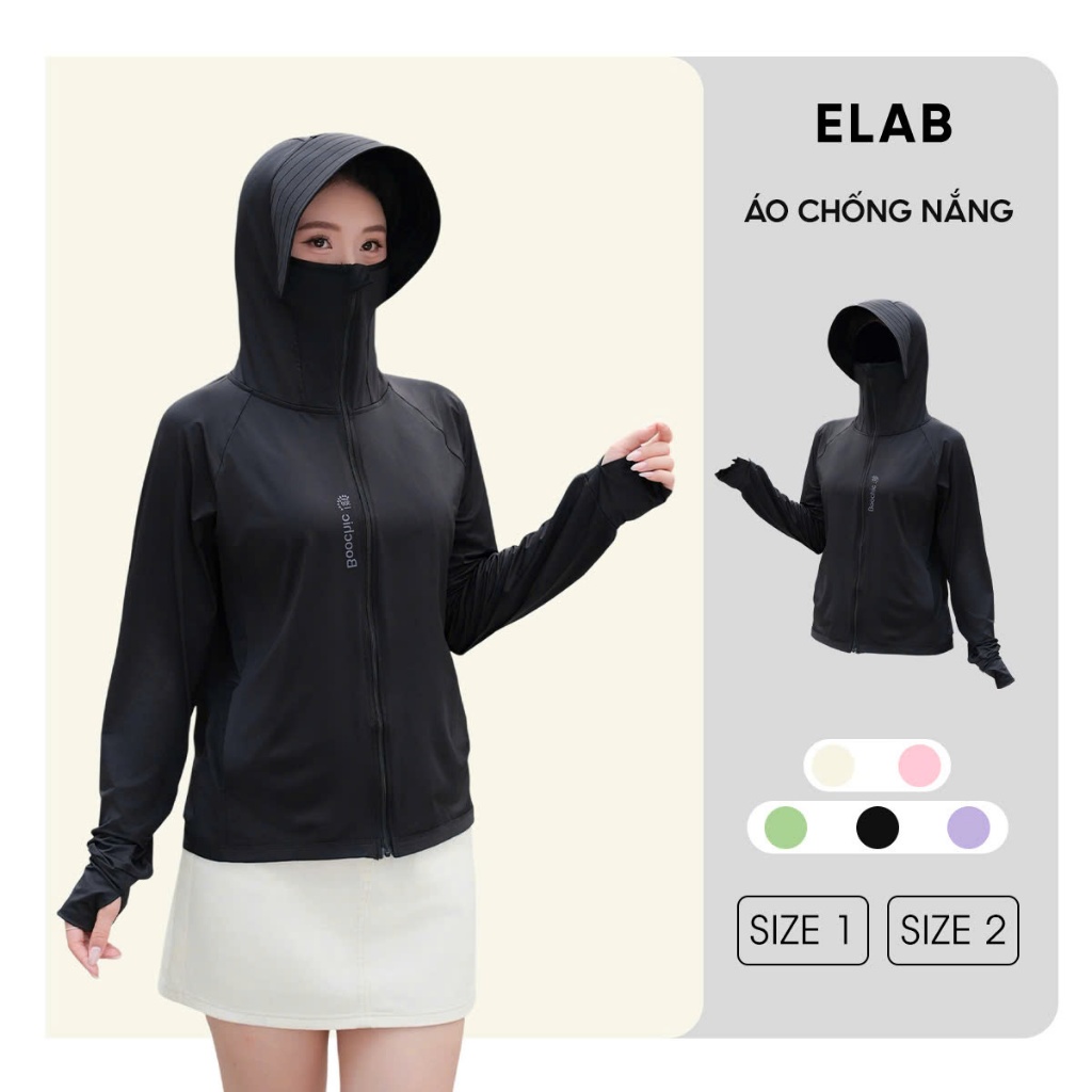 ELAB - Áo chống nắng SU LẠNH ANPHA 360 chống tia UV UPF > 300+ chất vải ICE LẠNH, vành mũ rộng, thoả