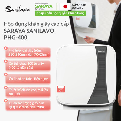 Hộp đựng khăn giấy cao cấp SARAYA SANILAVO PHG-400