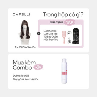 Tóc Giả Nguyên Đầu Siêu Da Lưới Lace CAPELLI Cúp Layer Mái Bay Julia Premium Wig