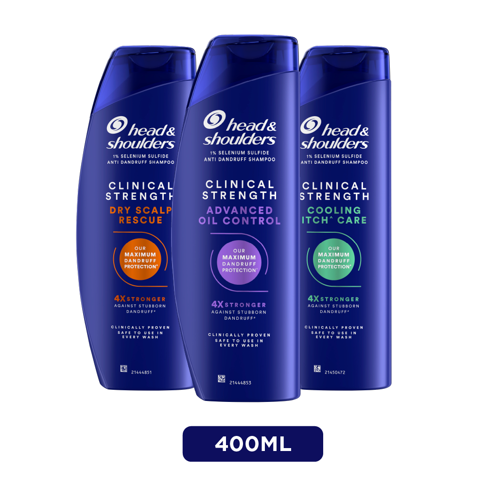 [MỚI] Dầu Gội HEAD & SHOULDERS Clinical Strength 4X Sức Mạnh Dành Cho Da Đầu Có Gàu Dai Dẳng/ Khô/ Ngứa/ Dầu Nhờn 400ML | BigBuy360 - bigbuy360.vn