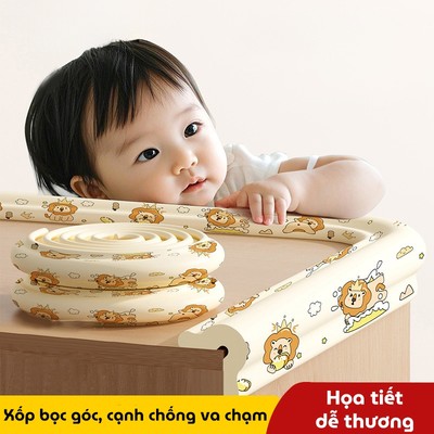 Đệm Xốp Bịt Góc Bàn KidsWorld Đầu Giường Chống Va Chạm Cho Bé, Dải Bảo Vệ Bọc Cạnh Bàn