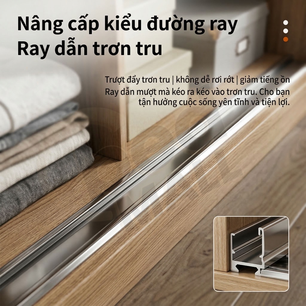 Tủ Quần Áo Cửa Trượt Nhỏ Gọn Phong Cách Hàn Quốc Hiện Đại Cho phòng nhỏ Có Kệ Thanh Treo Tiện Lợi | BigBuy360 - bigbuy360.vn