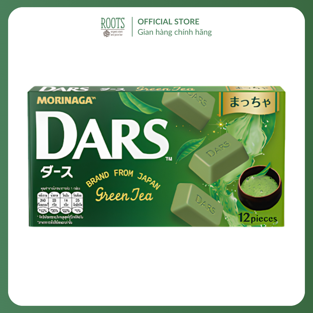 (Ship hỏa tốc) MORINAGA - Socola Trà Xanh, Dars, Green Tea Chocolate, Nishio Matcha, 12 Viên (42g)