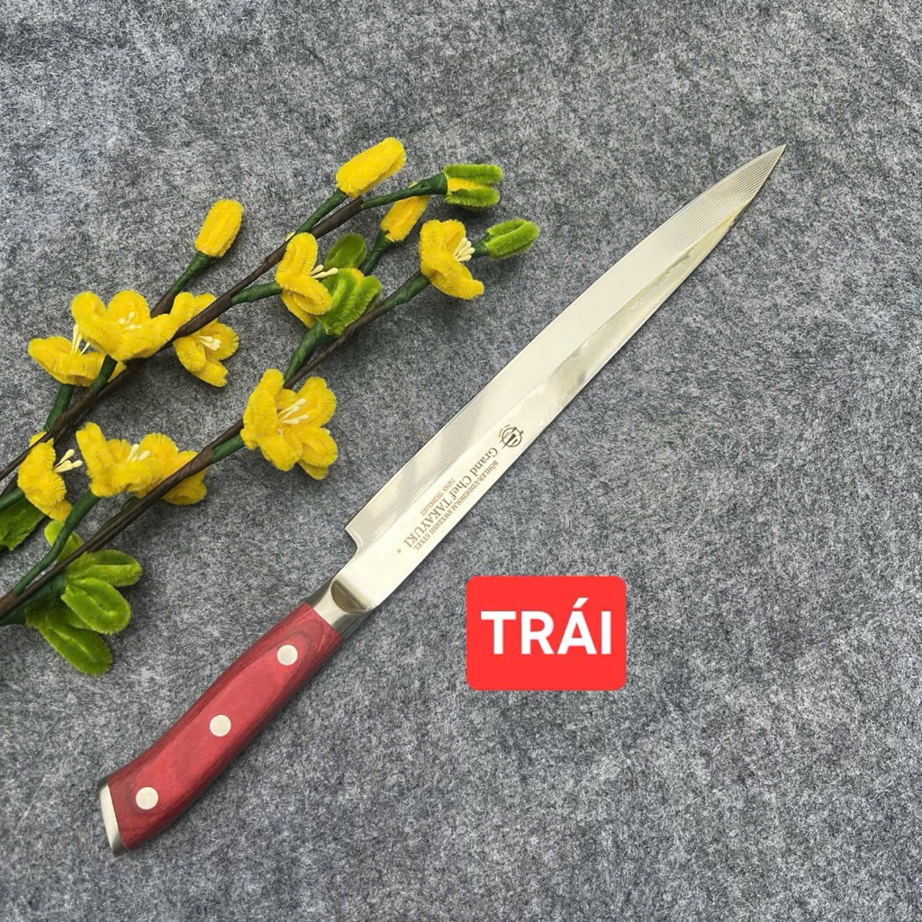 Dao Sashimi Tay Trái Cao Cấp 40cm, Lưỡi 27cm - Dao Lọc Cá Ngừ, Cá Hồi Phi Lê Chuyên Dụng