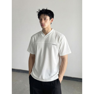 [ SUPER SALE 15% ] Áo Phông Oversize Luminos V-Neck - Áo Phông Cổ V Cách Điệu Vải Cotton Gân Chéo Loại 1 Dày Dặn 260gsm
