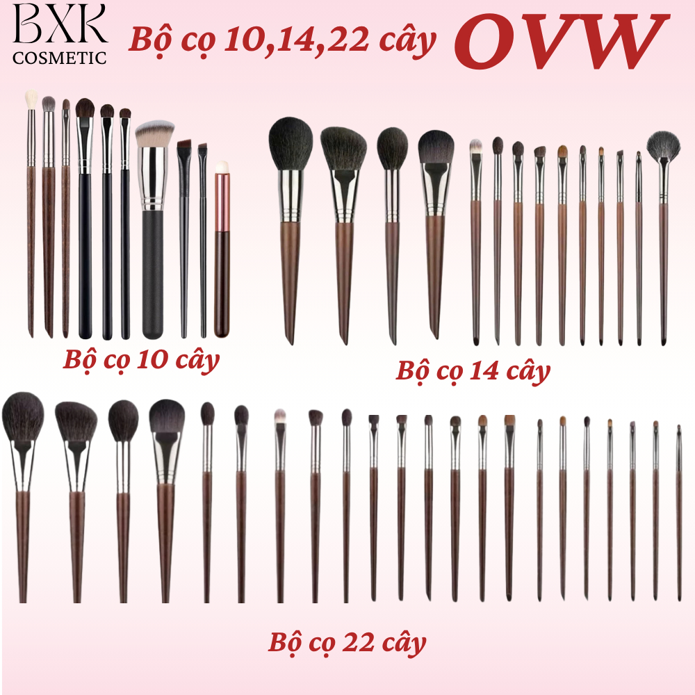 Bộ Cọ OVW Trang Điểm 22, 14 Cây Mềm Mịn Bám Phấn Trang Điểm Chuyên Dụng Cao Cấp BXK COSMETICS