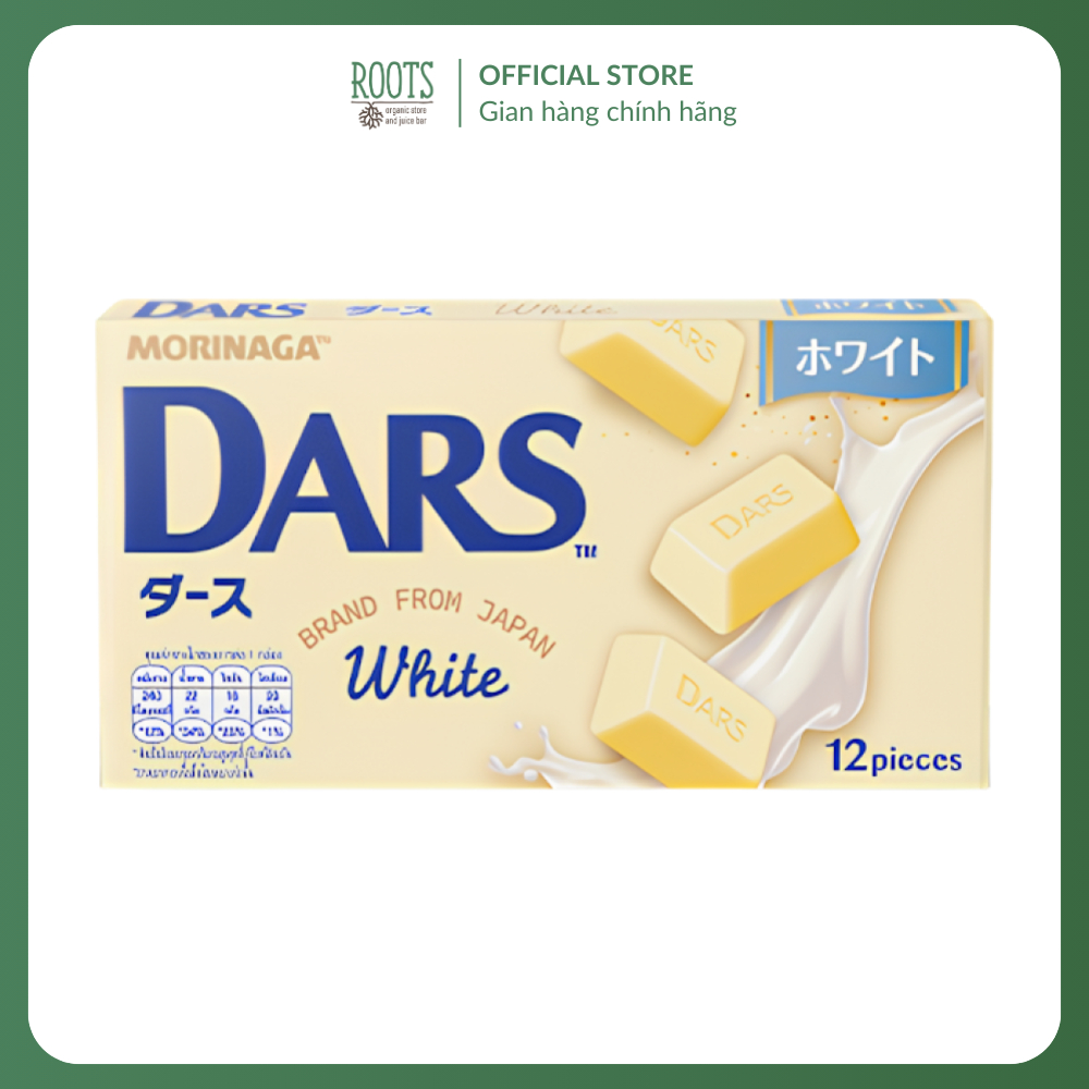 (Ship hỏa tốc) MORINAGA - Socola Trắng, Dars, White Chocolate, 12 Viên (42g)