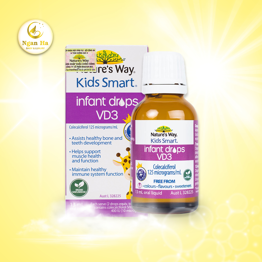 Vitamin D3 ORGANIC Nature’s Way, D3 Kids Smart Infant Drops VD3 - Hộp 13m