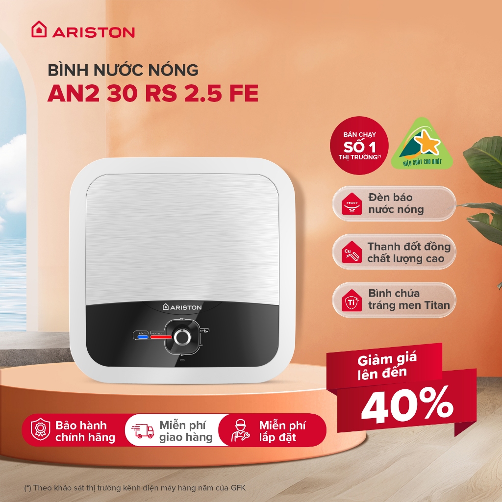 Máy Nước Nóng Gián Tiếp Ariston 30 Lít AN2 30 RS 2.5 FE