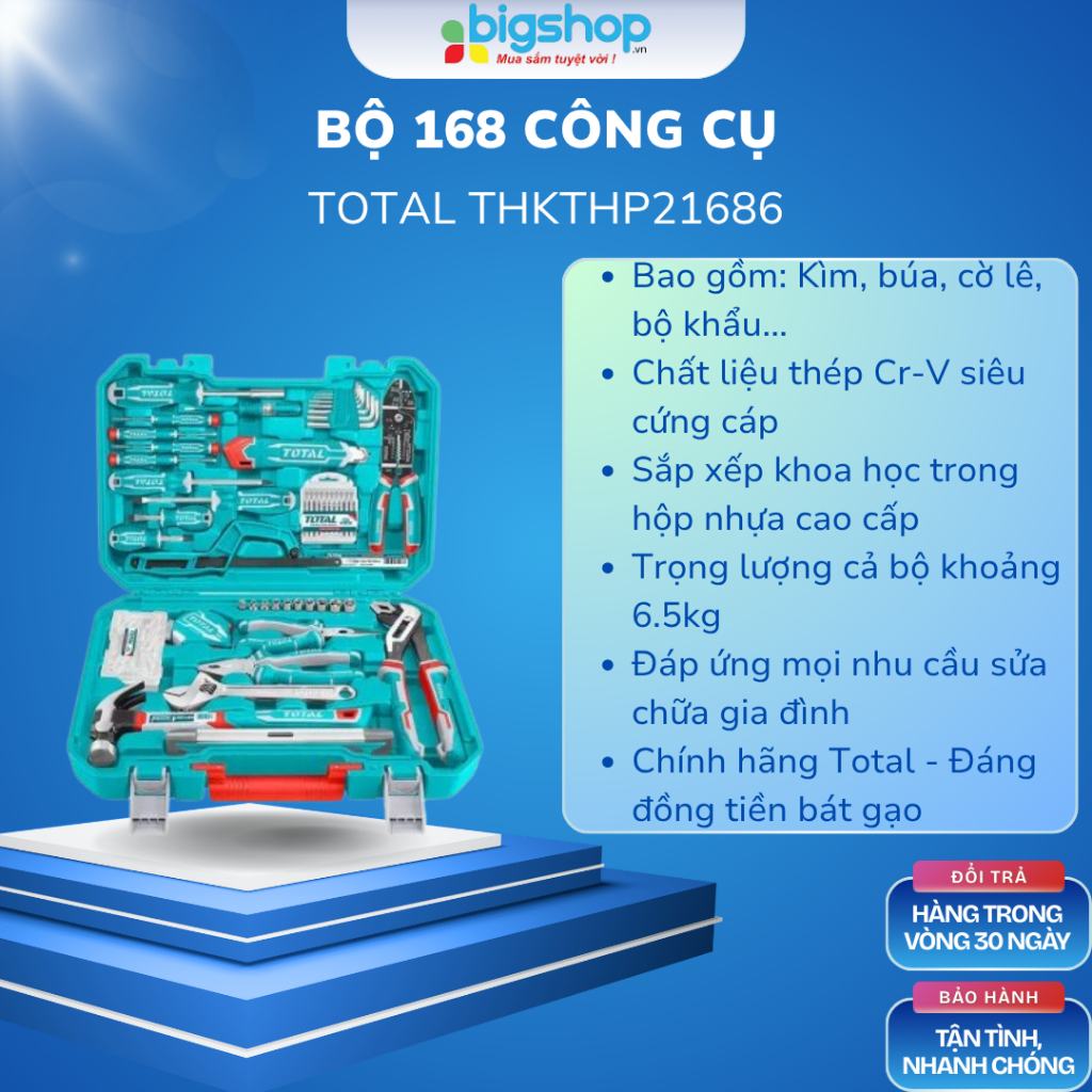 Bộ 168 công cụ TOTAL THKTHP21686