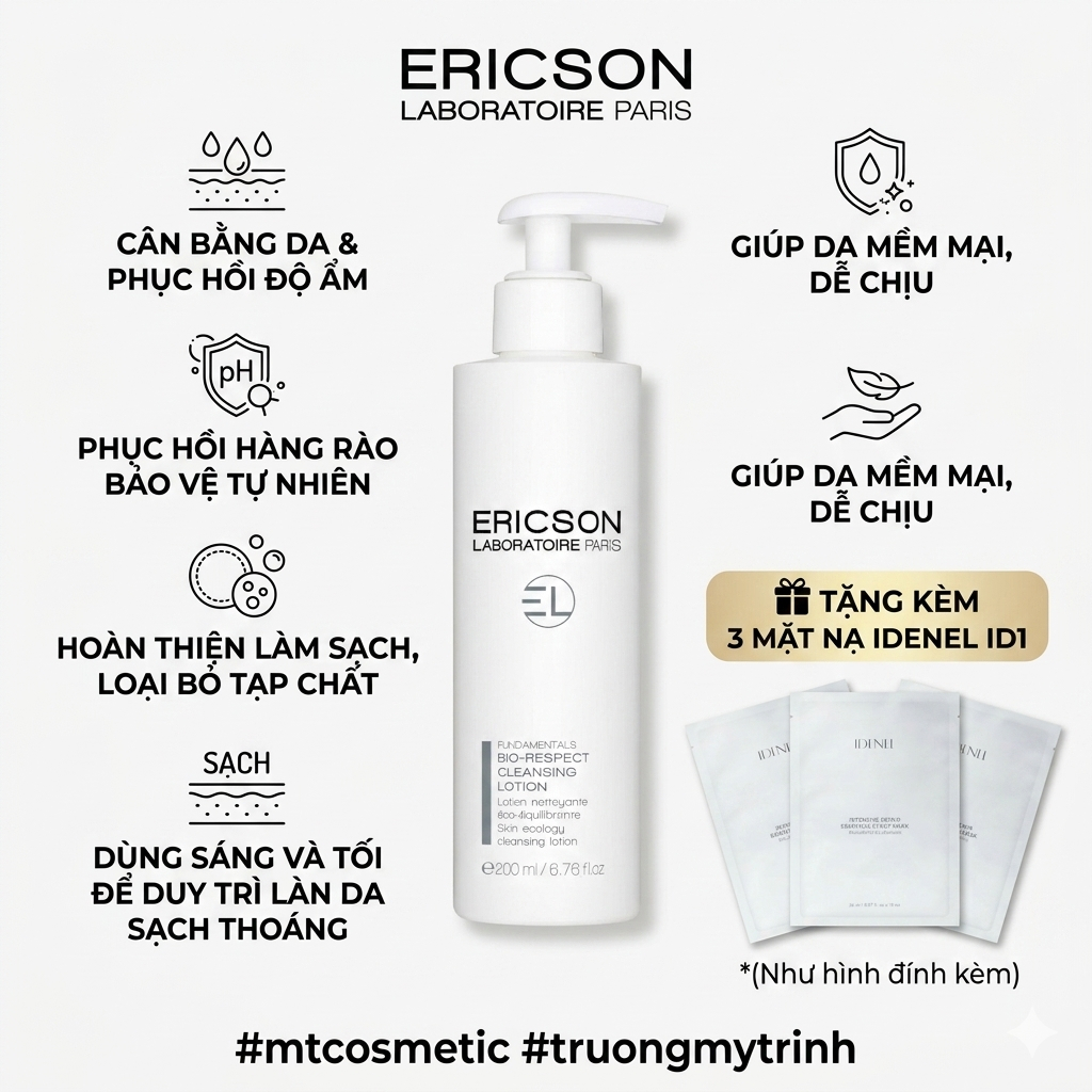 LOTION CÂN BẰNG & HOÀN THIỆN LÀM SẠCH – BIO-RESPECT CLEANSING LOTION E161 200ML | ERICSON LABORATOIR