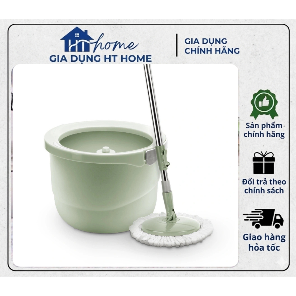 Bộ cây lau nhà xoay tay LocknLock  ETM498MIT  Corner 2 bông lau