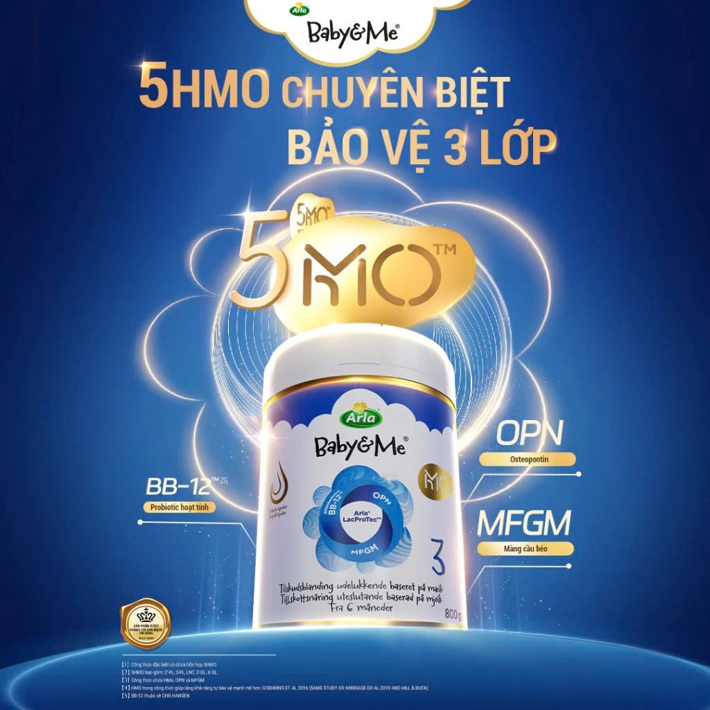 (𝐂𝐨𝐦𝐛𝐨 𝟑 𝐥𝐨𝐧)Sữa Arla Baby&Me HMO 800gr , Sữa Arla Baby&Me Organic A2 600gr số 1, 2, 3
