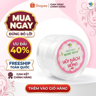 Bột Thảo Mộc Khử Mùi Hôi Nách Hồng , Phấn Hỗ Trợ Giảm Mồ Hôi Giúp Vùng Da Khô Thoáng