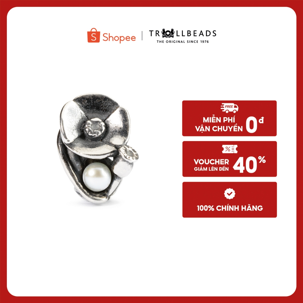 Trollbeads Bead Bạc Poppies of August
