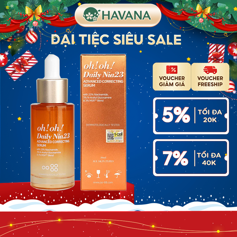 Serum Niacinamide Oh Oh 23% Daily Nia23 Advanced Correcting | Tinh chất Oh Oh Mờ Thâm Sáng Da