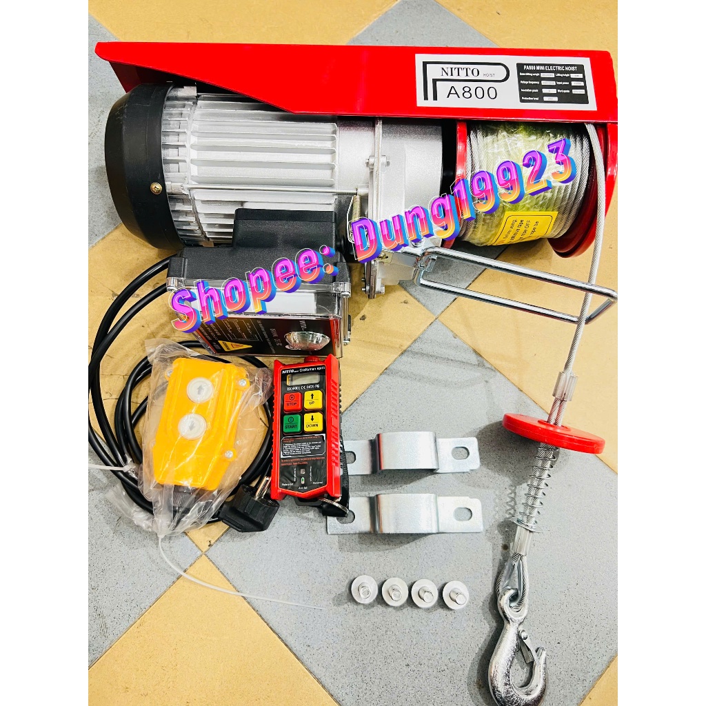 laptop- tời điều khiển từ xa tốc nhanh -Pa lăng điện mini 400-800KG-30M.Ký hiệu:PA800, cáp 30m- Tời 