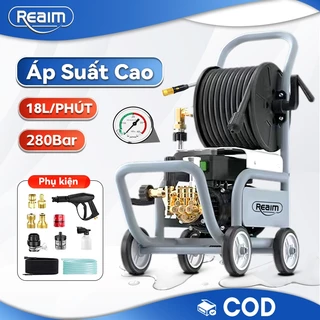 REAIM 4800W Máy rửa xe cao áp Lõi Đồng 100% máy rửa xe công nghiệp Có Rulo Cuốn Dây 15M Dây Và