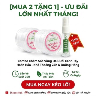 [MUA 2 TẶNG 1] Combo 2 bột thảo mộc nách hồng tặng 1 xịt khử mùi Ngân Bình giúp khô thoáng