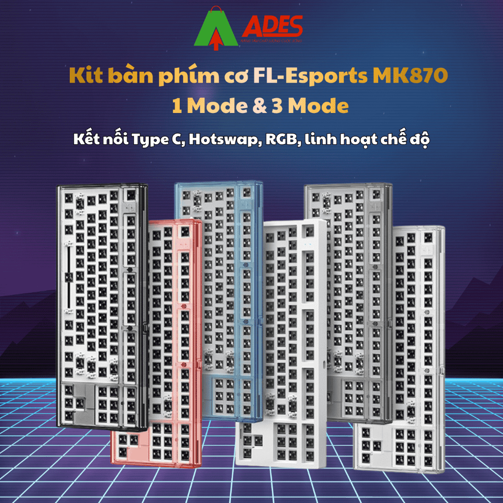 [Xả Kho] Keyboard Kit Bàn Phím Cơ FL-Esports MK870✔️1,3 Mode ✔️Kết Nối Type-C, Hotswap, RGB, Linh Ho