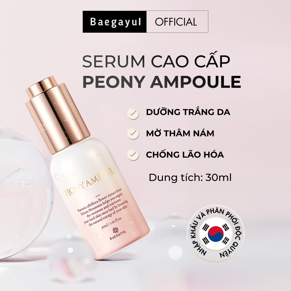 Baegayul Serum Peony Ampoule Dưỡng Trắng Mờ Thâm Nám Chống Lão Hóa 30ml