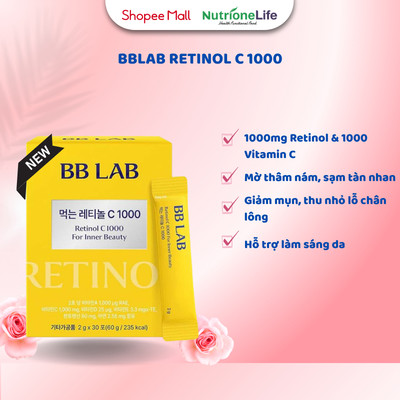 Bột BB LAB Retinol C 1000 - Trẻ Hóa Da, Tăng Collagen, Mờ Thâm, Giảm Mụn, Se Khít Lỗ Chân Lông (30 Gói/Hộp)