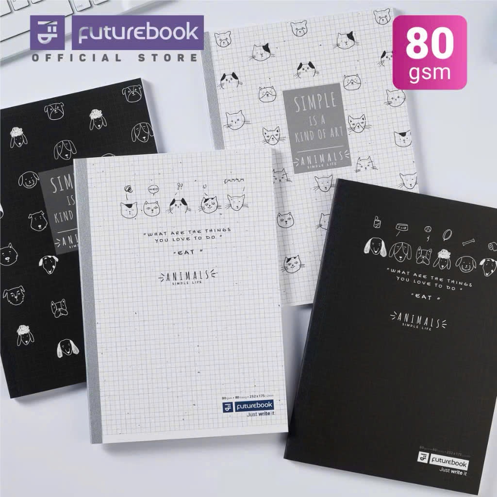 [Bộ 3Q] Tập Học Sinh - Vở Sinh Viên B5 Animals 80/120/200 trang 80 gsm Futurebook