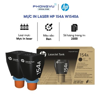 Mực in Laser HP 154A W1540A - Black - Dùng cho máy in Laser - In gần 2.500 trang - Hàng chính hãng