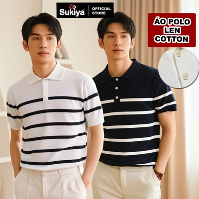 Áo Polo Dệt Kim Nam Basic SUKIYA Cao Cấp Kiểu Dáng Sang Trọng Lịch Sự AL74