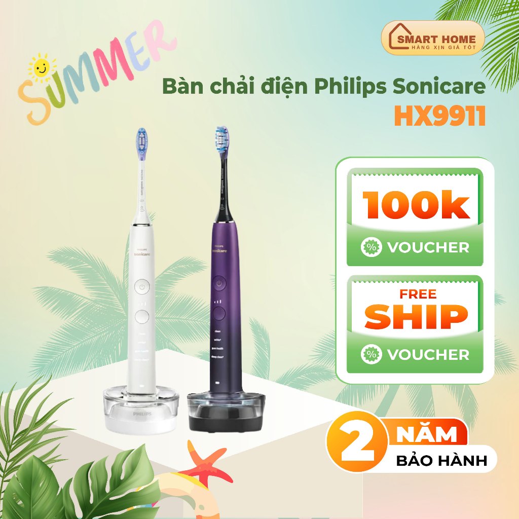 Bàn Chải Điện Philips Sonicare HX9911/73 - HX9911/74 | Hàng chính hãng. Bảo hành 2 năm toàn quốc