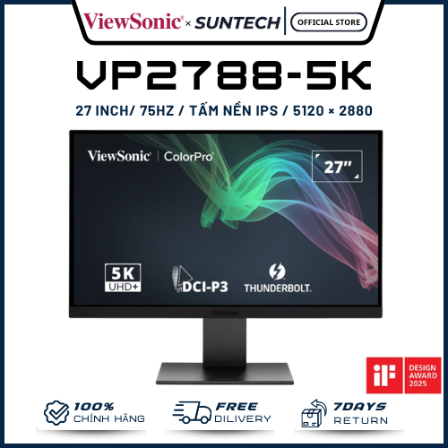 Màn Hình Đồ Họa ViewSonic ColorPro VP2788-5K 27 Inch - Độ Phân Giải 5K, Thunderbolt™ 4 (100W), 99% D