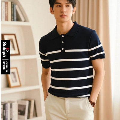 Áo Polo Dệt Kim Nam SUKIYA Basic Cao Cấp Chất Sợi Cotton Mát Mẻ, Thấm Hút Mồ Hôi AL74