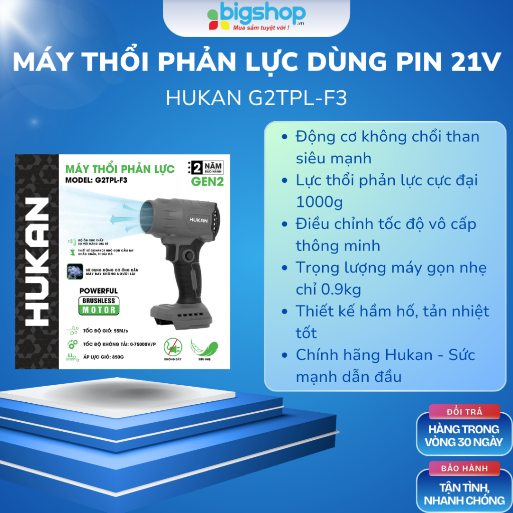 Máy Thổi Phản Lực dùng Pin 21V Hukan G2TPL-F3