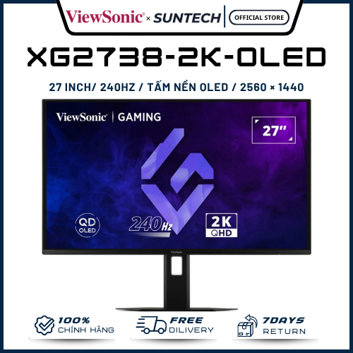 Màn Hình Gaming ViewSonic XG2738-2K-OLED 27 Inch - Tấm Nền QD-OLED, 2K, 240Hz, 0,03ms, 98% DCI-P3, H